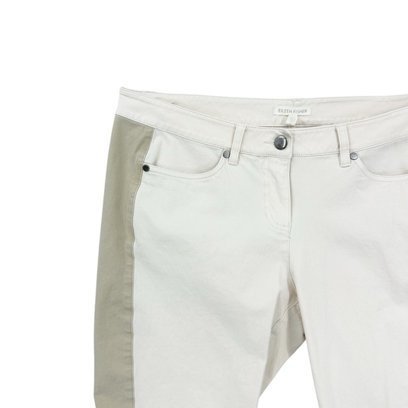 EILEEN FISHER Pants Side Stripe Slim Ankle Organic Cotton - Picture 3 of 7